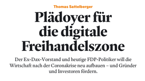 Handelsblatt - Plädoyer für die digitale Freihandelszone